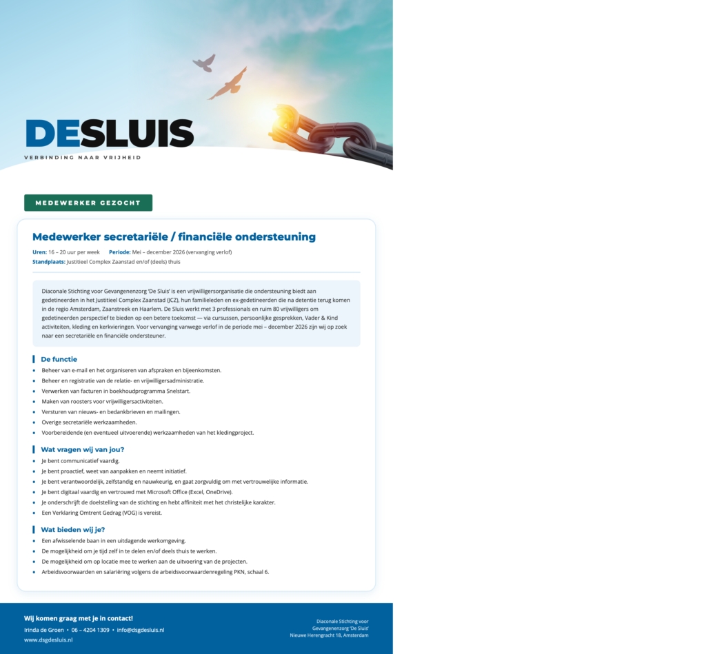 De Sluis — Medewerker secretariële : financiële ondersteuning 2